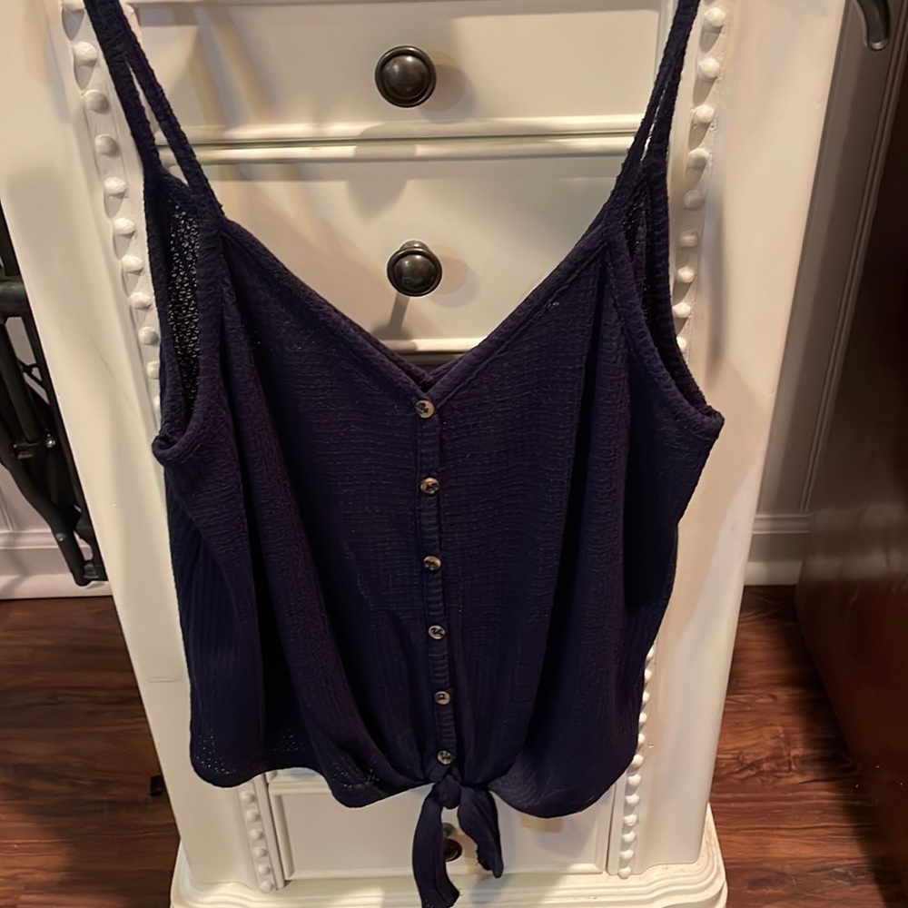 womens navy blue top